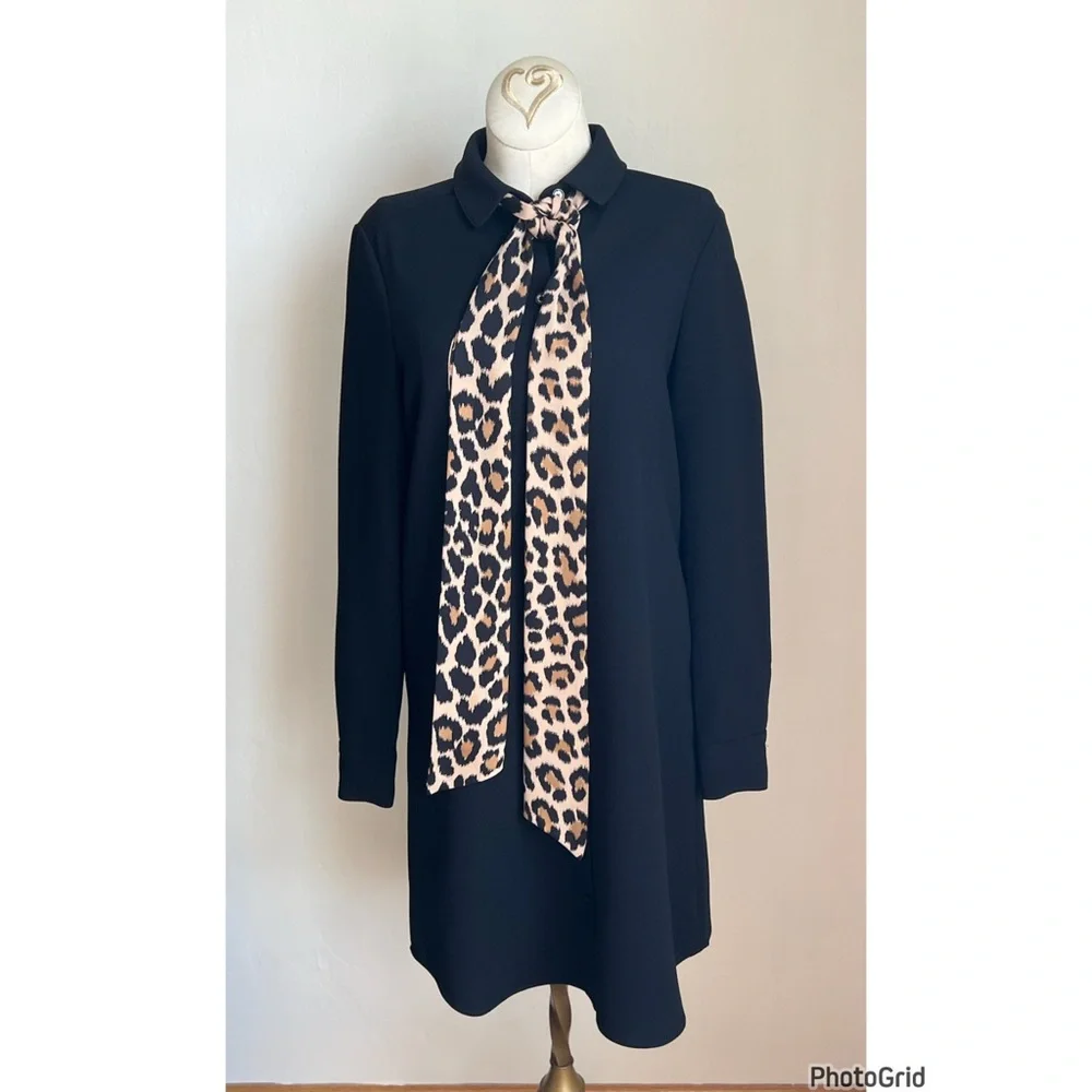 Kate Spade Long Sleeve Griffin Dress Leopard Tie Size 2